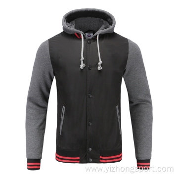 Mens Soccer Wear Zip Up Hoodies Grey Melange